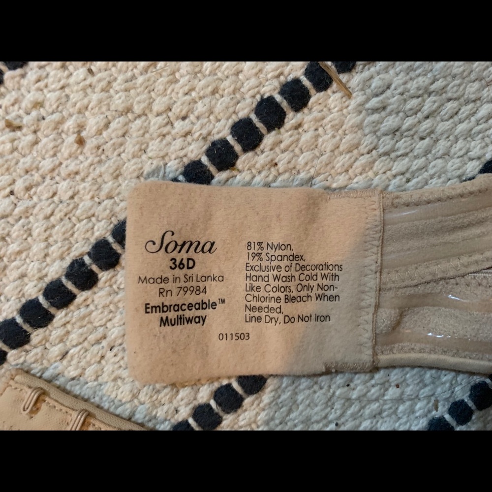 SOLD Soma Strapless bra